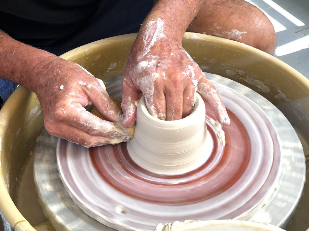 Trying Pottery for the FIRST TIME - MINI Pottery Wheel 